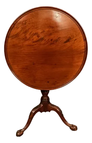 Early 19th Century English Mahogany Tilt-Top Tea Table With Pedestal Base, Ball and Claw Feet, Circa 1820