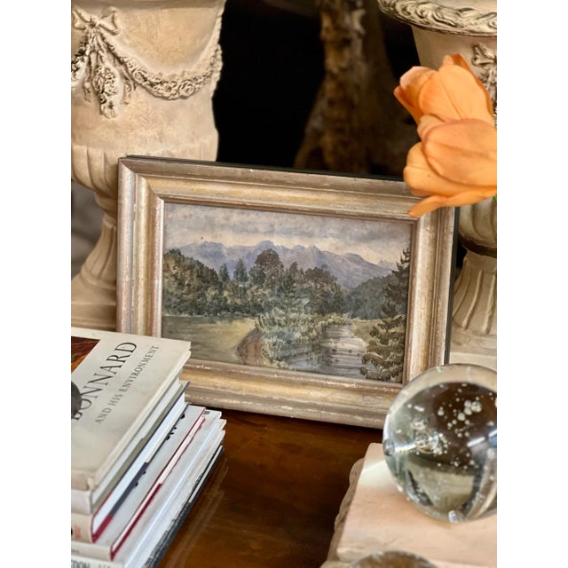 Vintage Original Watercolor Landscape Painting, Custom Framed For Sale - Image 12 of 12