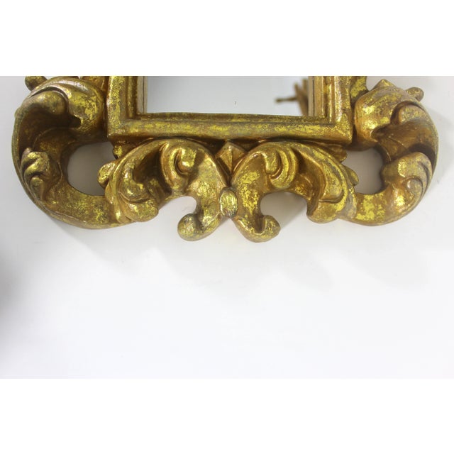 Mid 20th Century Vintage Italian Gilded Rococo Mirror, Gold Gilt Ornate Wall Mirror, Two Available For Sale - Image 5 of 11