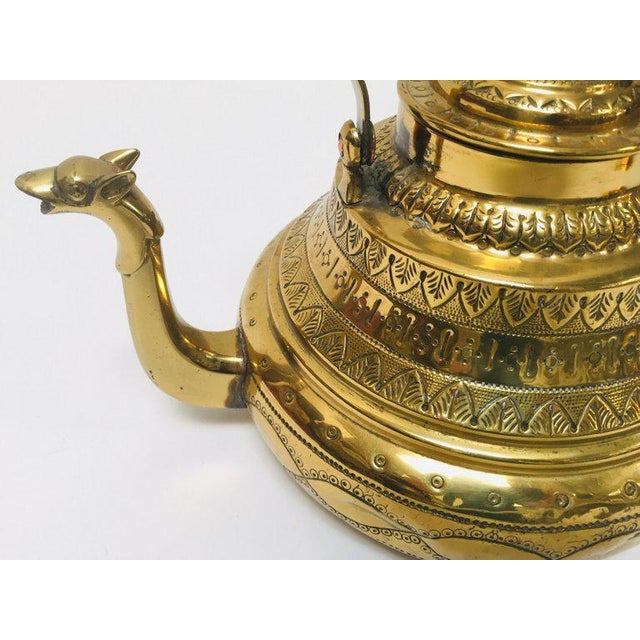 Antique Moroccan Brass Tea Kettle Pot With Camel Spout Chairish