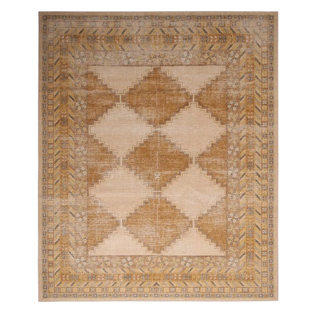 Gold Rug & Kilim’s Oversized Distressed Harlequin Rug in Gold, 12x18 For Sale - Image 8 of 8