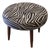 Danish Stool in Teak with Zebra Striped Upholstery, 1960s For Sale