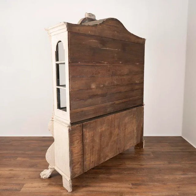 Antique White Painted Rococo Display Cabinet For Sale - Image 4 of 10
