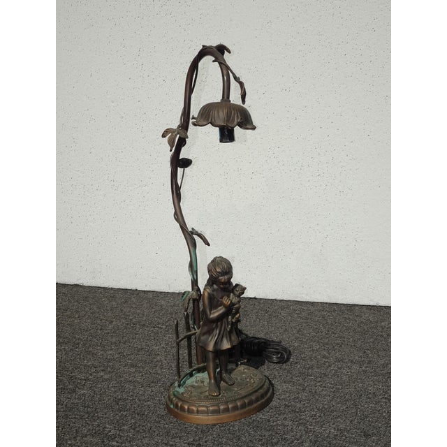 Gorgeous Table Lamp in Good Vintage Condition. Solid and Firm. Lamp is missing the Glass cover and screws that hold it in...