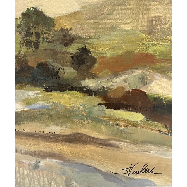 Impressionist Valley River, Original Acrylic Painting by Silvia Vassileva For Sale - Image 3 of 6