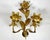 Italian Florentine Wall Sconce in Gilt Metal with Curved Iron Leaves, 1960s For Sale - Image 6 of 9