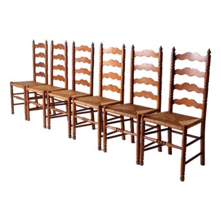 Vintage Tell City Chair Company Rush Seat Dining Chairs Pair For Sale