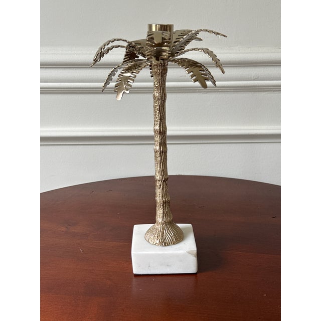 Palm Leaf Style Candle Holders For Sale - Image 11 of 14