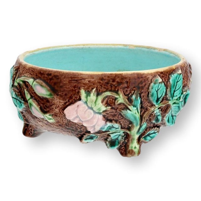 English Antique English Majolica Bowl For Sale - Image 3 of 5