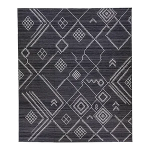 Early 21st Century Oversize Modern Kilim Flatweave Wool Rug With Dark Gray Field by Apaadana