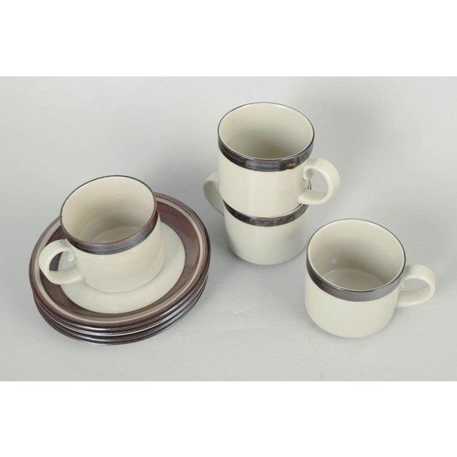 Arabia Karelia, set of four large coffee cups with matching saucers. Classic set of four large coffee cups and four...