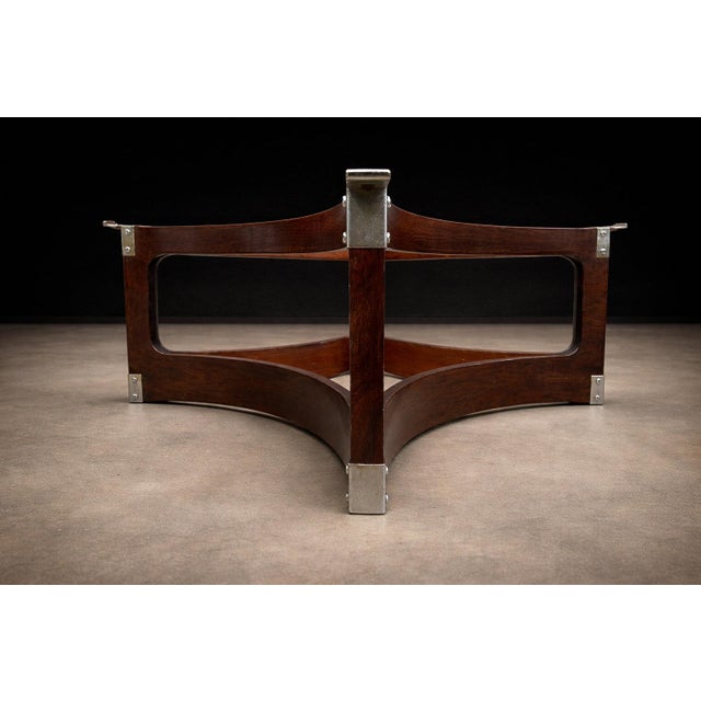 Round Coffee Table in Bent Rosewood & Glass by Novo Rumo, Brazil, 1960s For Sale In New York - Image 6 of 10