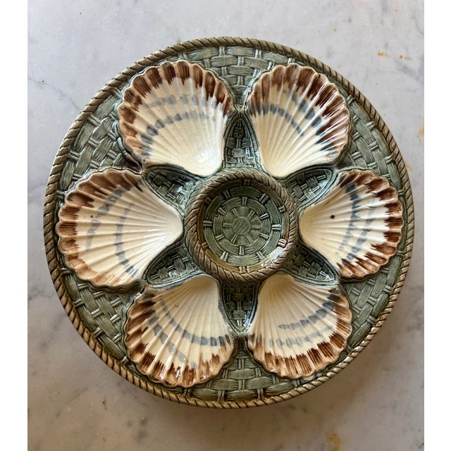 French Oyster Plate by Longchamp Terre De Fer, C. 1900 For Sale - Image 10 of 12