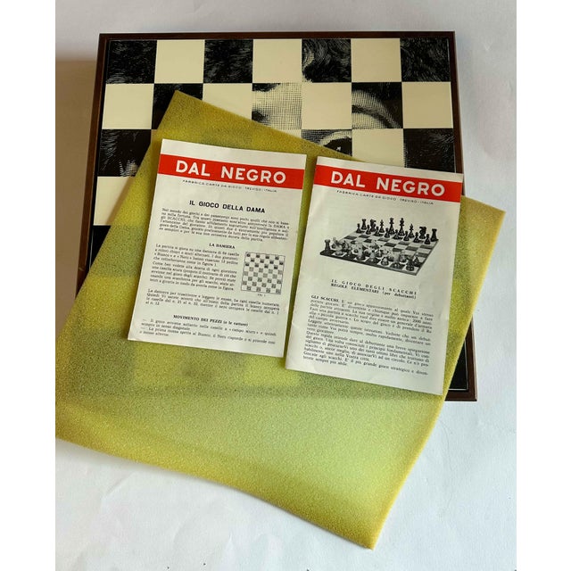 20th Century Rare Large Chess and Dominoes Board Game Set Box by Fornasetti For Sale - Image 12 of 14