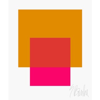 The Interaction of Gold and Deep Pink Fine Art Print 25" X 30" by Liz Roache For Sale