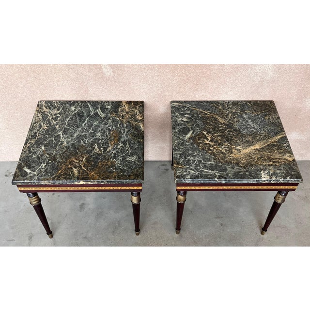 Mid 20th Century Set of Three Italian Modernist Midcentury Bronze-Mounted Coffee Tables For Sale - Image 4 of 18