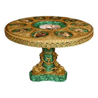 French Napoleon III Malachite Centre Table For Sale