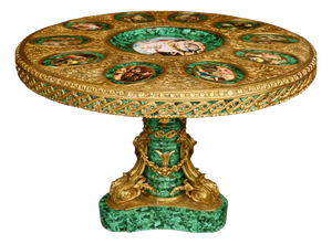 French Napoleon III Malachite Centre Table