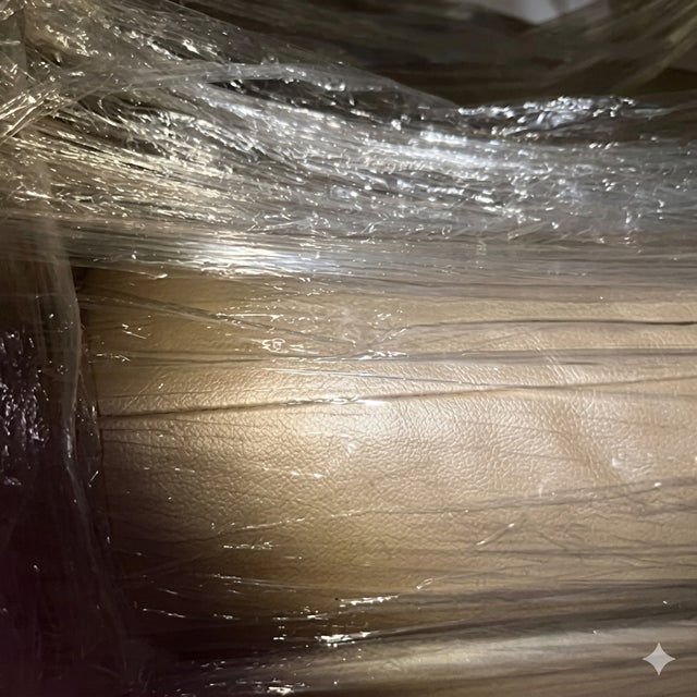 Sand 1990s Steve Chase Leather Side Chair With Manufacturer Information For Sale - Image 8 of 14