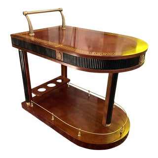 Late 20th Century Art Deco Style Wood Bar Car For Sale