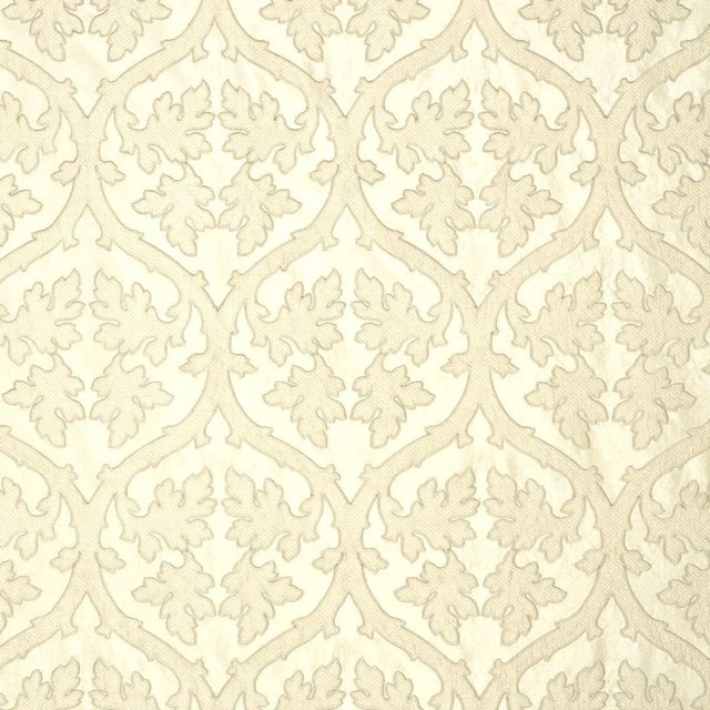 Sample - Schumacher Ravenna Embroidery Fabric in Bone For Sale