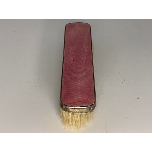 Antique Sterling Silver Guilloche Clothes Brush: Birmingham, 1919 For Sale - Image 4 of 10