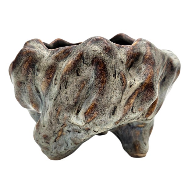 Shiwan Ikebana Bowl Chinese Art Pottery Rock Bonsai Planter 6 Inch For Sale - Image 9 of 12