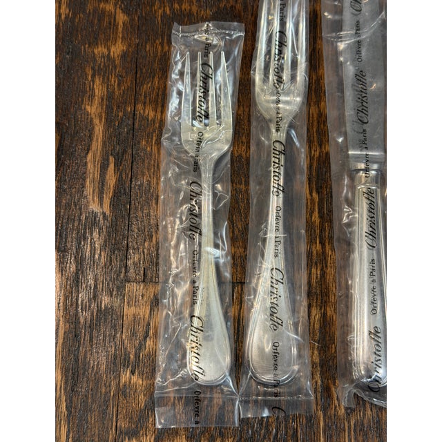 Silver Vintage Christofle Albi Silver-Plated Flatware Service for 4, Unused Sealed - 20 Pieces For Sale - Image 8 of 17
