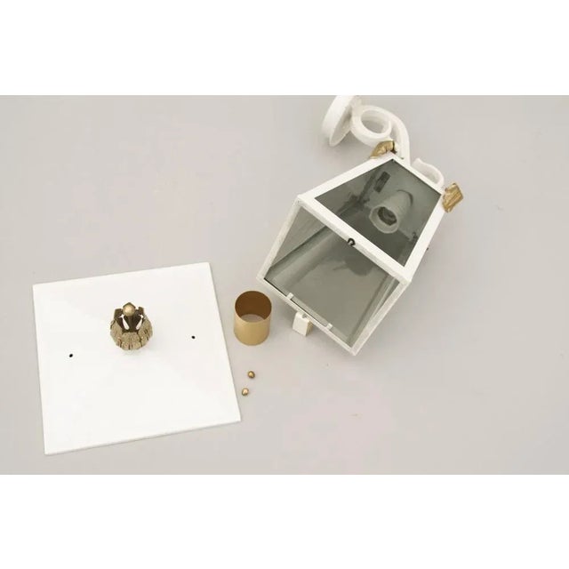 Outdoor wall lantern made of painted metal and black-tinted structural glass, made by Bega in the 1960s. Very good,...