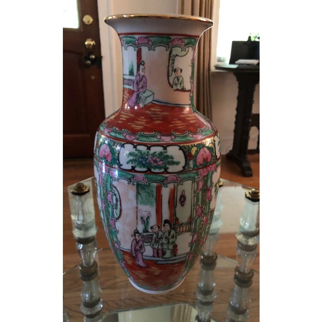 1970’s Famille Rose Canton Vase For Sale - Image 9 of 9