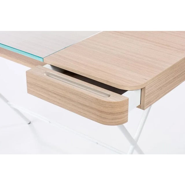 Early 21st Century Cosimo Desk with Natural Oak Veneer and Glass Top by Marco Zanuso Jr. for Adentro, 2023 For Sale - Image 5 of 6