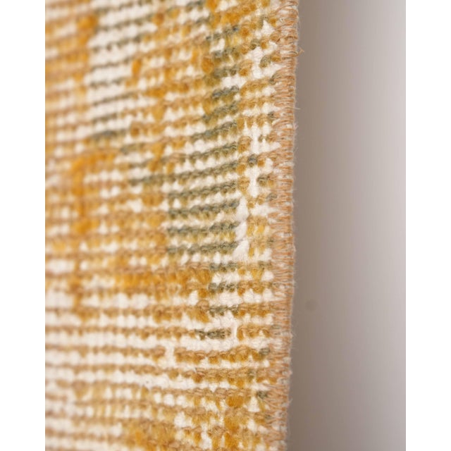 Textile 1970s Vintage Small Turkish Handmade Wool Cotton Orange 2x3 Rug For Sale - Image 7 of 8