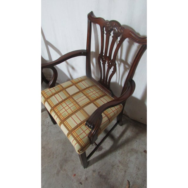 1940s Set Eight Mahogany Dining Room Chippendale Chairs For Sale - Image 11 of 14