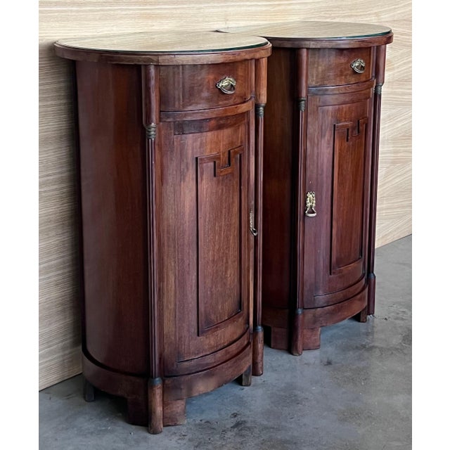 1890 Biedermeier Style Drum Tables with Drawer and Door, A Pair For Sale In Miami - Image 6 of 18