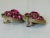 Mid-Century Modern Vintage Weiss Magenta Pink Rhinestone Earrings Gold Tone Rhinestone Cluster Clip-Ons, A Pair For Sale - Image 3 of 14