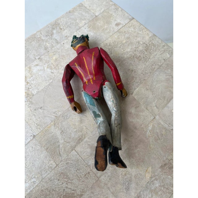 Antique Folk Art Painted Wood Soldier With Red Coat, Circa Early 20th Century For Sale - Image 9 of 12
