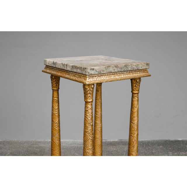 Antique-Style Flower Pedestal with Marble For Sale - Image 14 of 18