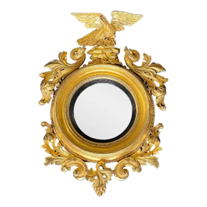 19th Century American Federal Gilt Convex Mirror