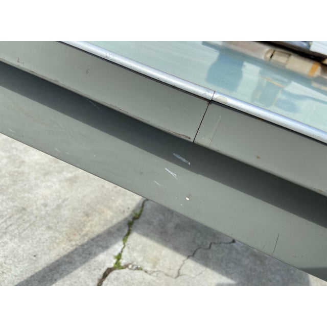 Cole Steel 1960s Haskell Vintage Mid Century Modern Metal Tanker Desk For Sale - Image 4 of 12
