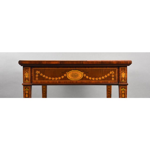 19th Century Inlaid Writing Table, 1890s For Sale - Image 15 of 18