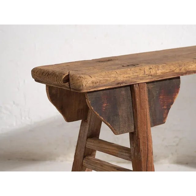 Antique Wabi Sabi Style Bench, 1870s For Sale - Image 5 of 9