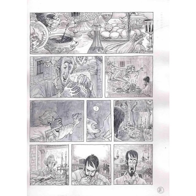 This work entitled "Last dinner" is a board of the graphic novel published in 2016 by Kleiner Flug in Italy "Benvenuto...