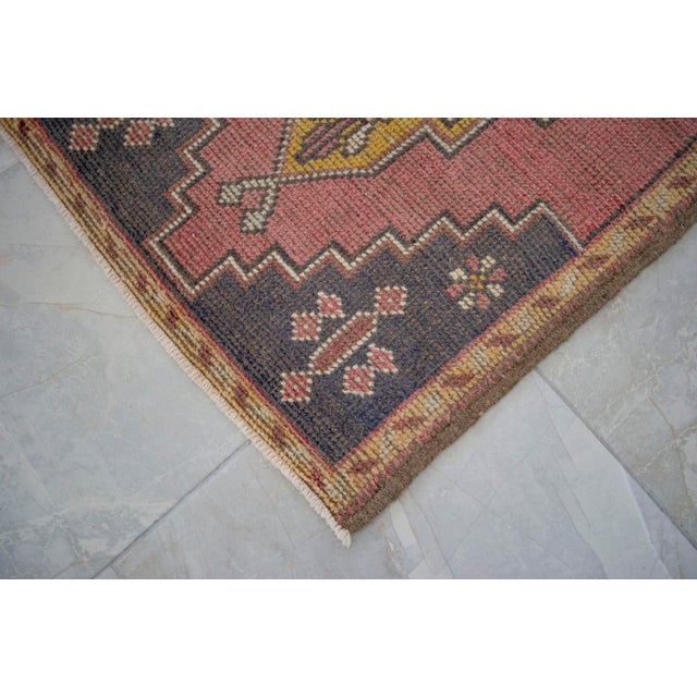 1970s Small Rug, Entryway Rug, Bath Mat, Kitchen Decor, Turkish Rug, Doormat 1'11" X 3'7" For Sale - Image 9 of 11