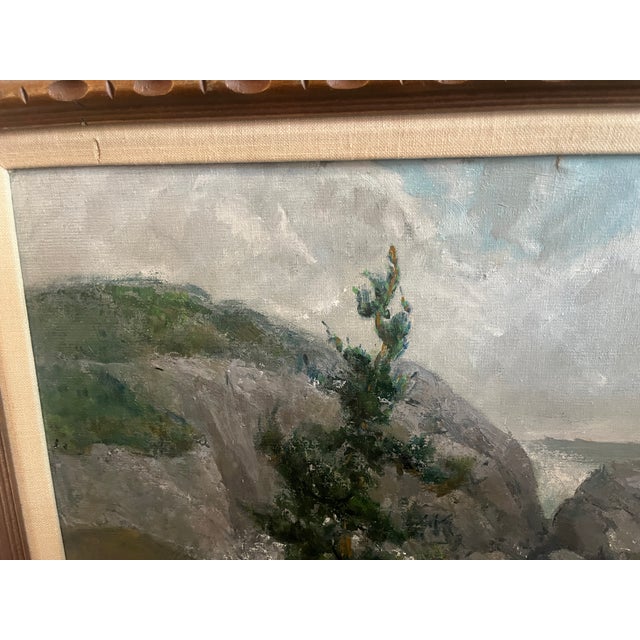 Blue 1950s Oil Painting of Coastal Scene of Monhegan, Maine by Edmund F. Ward For Sale - Image 8 of 9