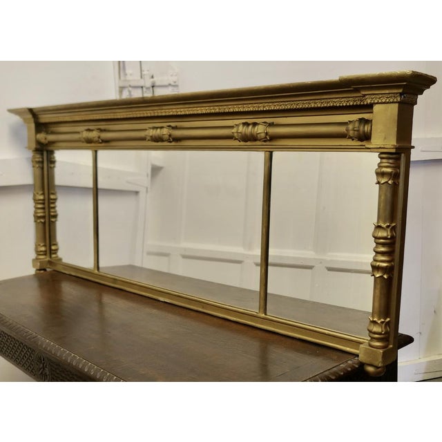 Wood Regency Triple Plate Gilt Mirror For Sale - Image 7 of 7