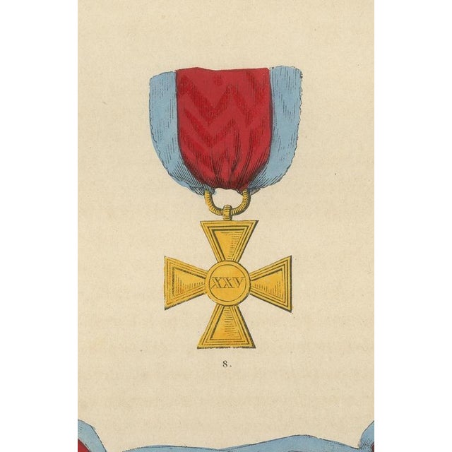 19th Century Plate XXXIX Hanover Waterloo Medal and Service Medals Wood Engraving, 1844 For Sale - Image 5 of 9