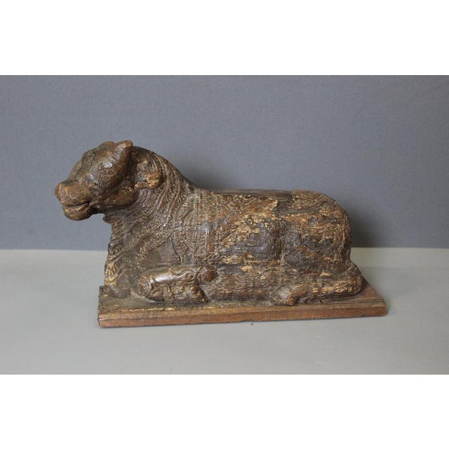 Brown 19th Century Sacred Cow in Carved Wood, India, 1800s For Sale - Image 8 of 12