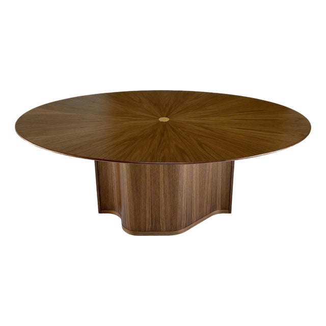 One of a Kind Oval Dining Table in Walnut For Sale