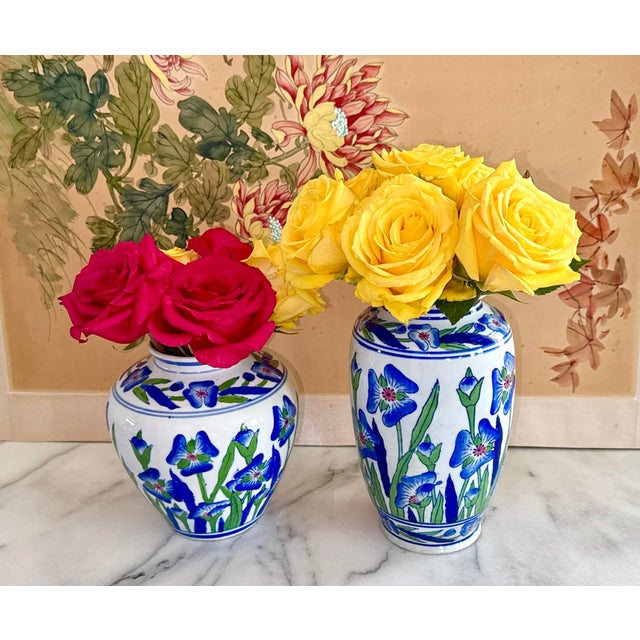 Late 20th Century Chinese Iris Vases - A Pair For Sale - Image 10 of 10