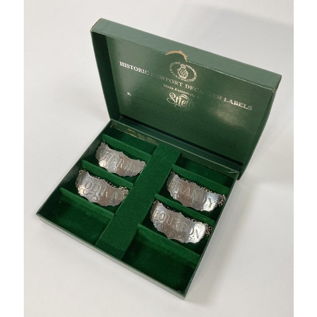 Steiff Pewter Liquor Decanter Tags, Set of 4 Chairish